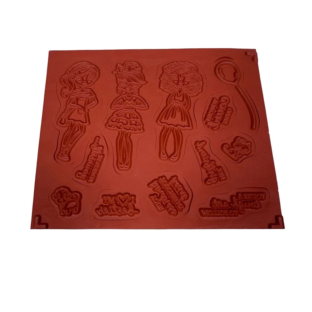 Stampin Up Hey Girlfriend Cling Stamp Set 154516 Red Rubber 12 Pieces New